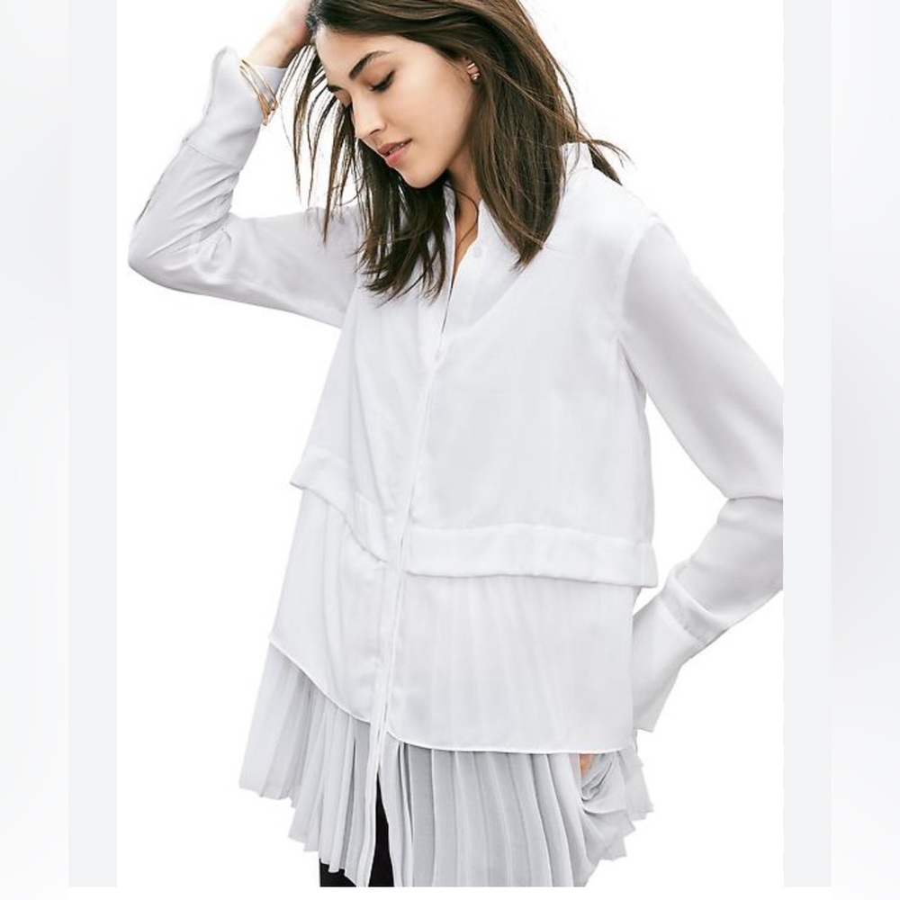 Banana Republic White Layered Blouse